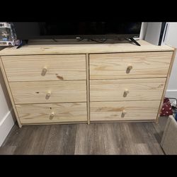 6-drawer dresser, pine, 48 7/8x26 3/4"