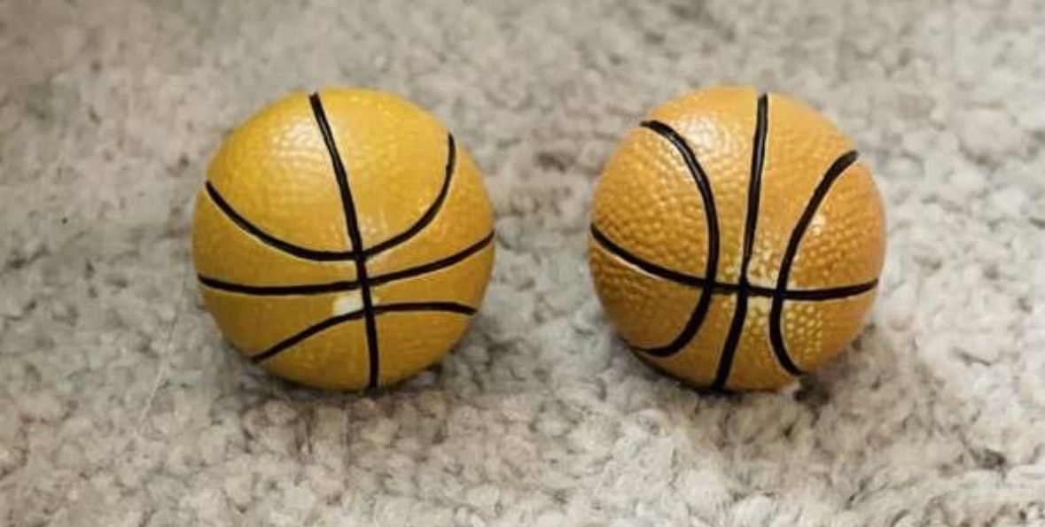 Set Of 2 Boys Kids Toddler Fans Basket Ball Drop Bail Pull Handles Knobs With Screws DIY Project