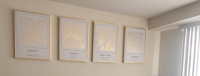 Gold Countries Frame Decor Set Of 3