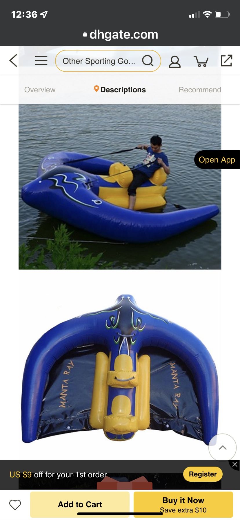 Manta Ray Kite Tubing