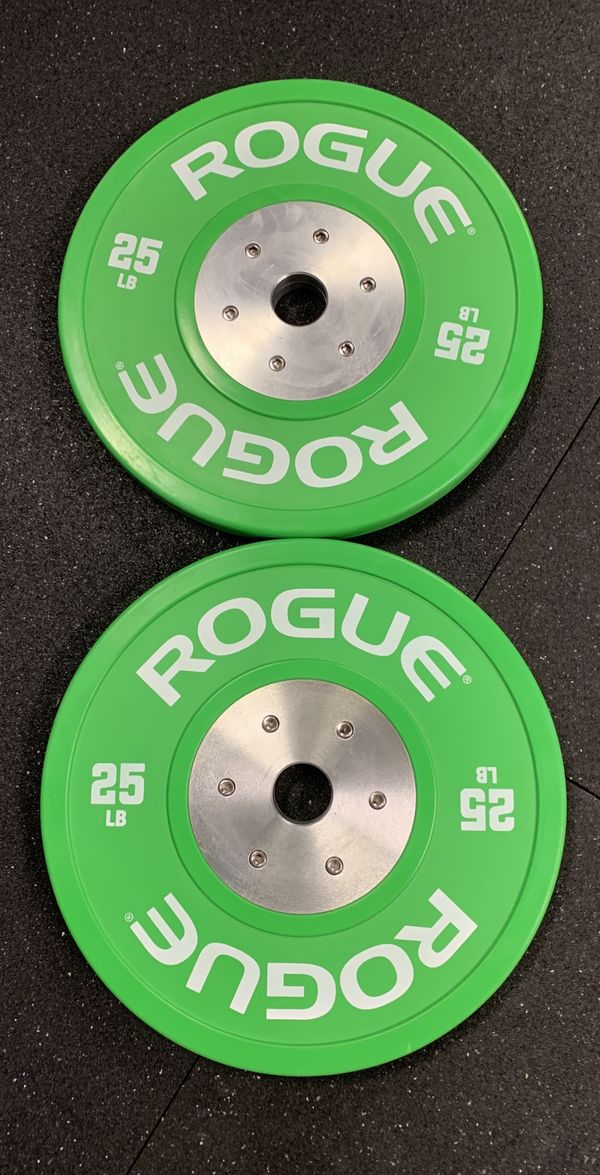 Rogue Fitness Competition Training Bumper Plates 25 lb pair used for