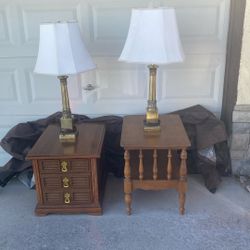 Two lamps and two end tables