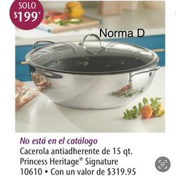 Cacerola de 15 qts con antiadherente nueva en su caja