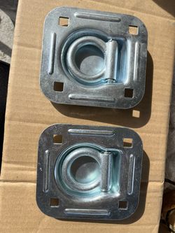 Pack of 2 Recessed Flush Mount Tie Down D Rings with Square Mounting 5000lbs