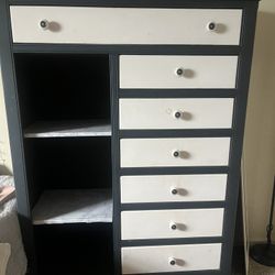 Navy Blue & White Dresser