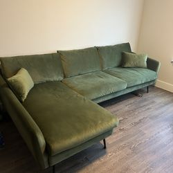 Olive Green Sectional (Velvet) - Albany Park Brand