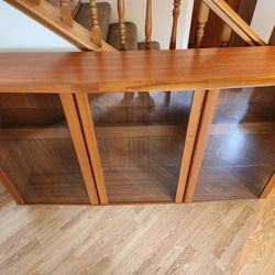 Lighted Teak Display Cabinet 