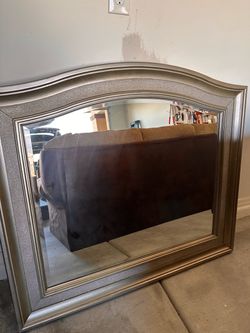 Large Wall Mirror with Silver Frame