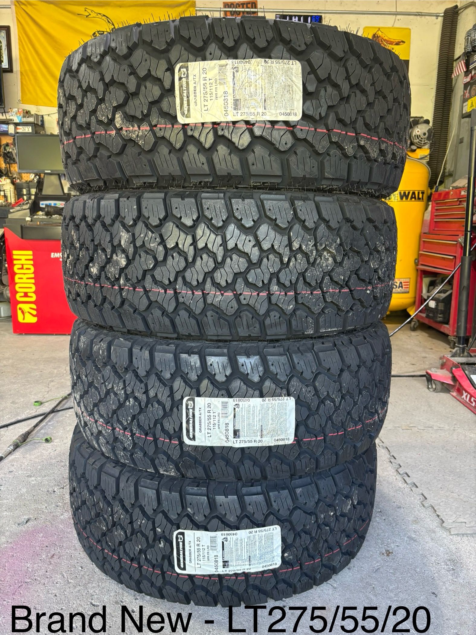 (4) - LT275/55/20 General Grabber AT/X Tires