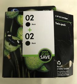 HP 02 Twin-Pack Black Ink Cartridge - HP Product Number C9500FN