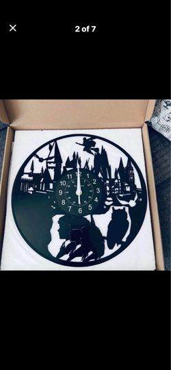 New! Harry Potter Wizardry School Real Vinyl Record Die-Cut 11.8 X 11.8 Silent Wall Clock