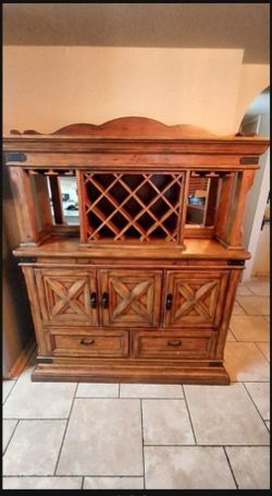 Solid WOOD Bar Cabinet