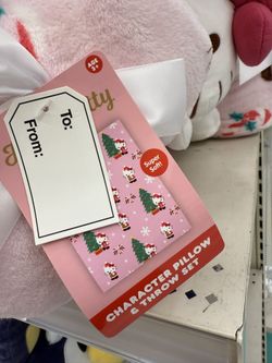 New Christmas Hello Kitty Blanket W Plushy