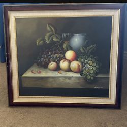 Still Life Oil On Canvas Painting
