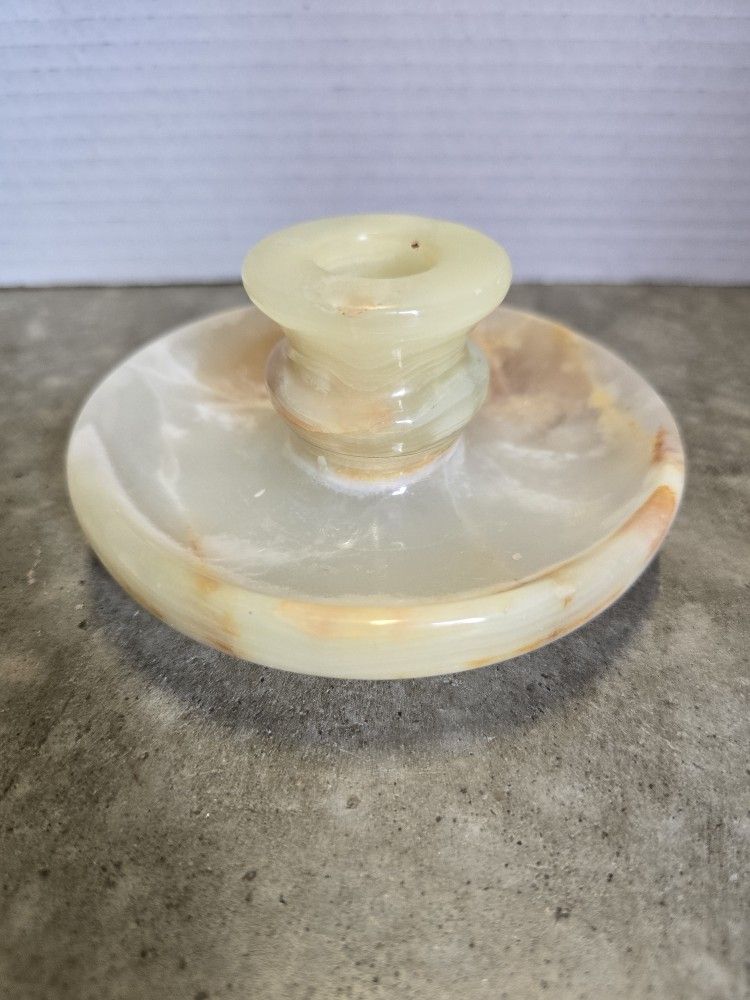 Green and Brown Onyx Candle Holder