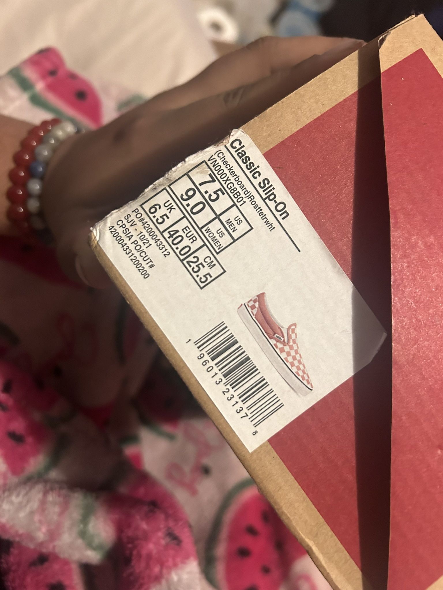 New pink checkered vans
