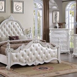 Brand New White Upscale 4pc Queen Bedroom (Available In Eastern King)