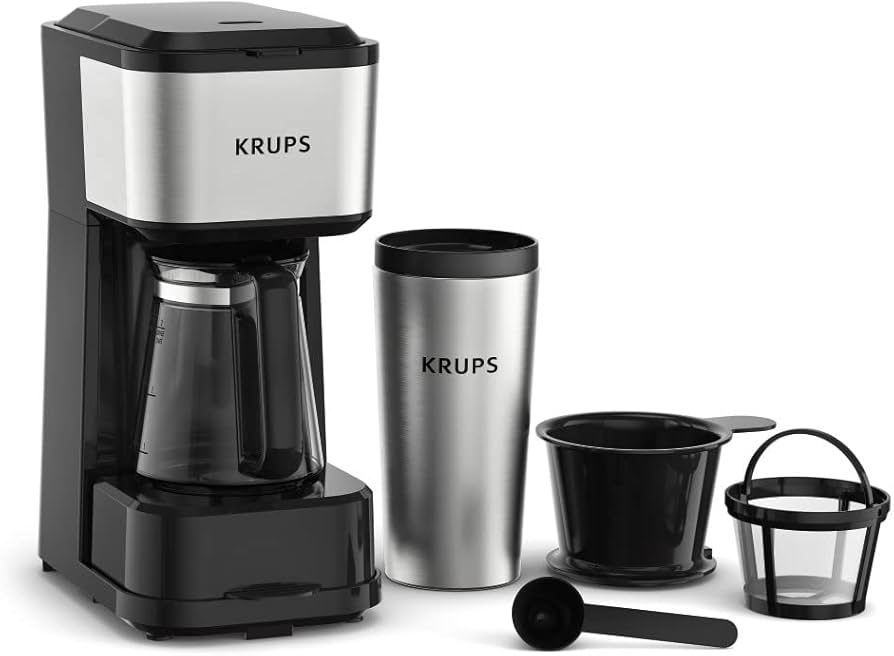 KRUPS: 2 Cup Coffee Maker Simply Brew Stainless Steel, Drip Coffee Maker. New in box.