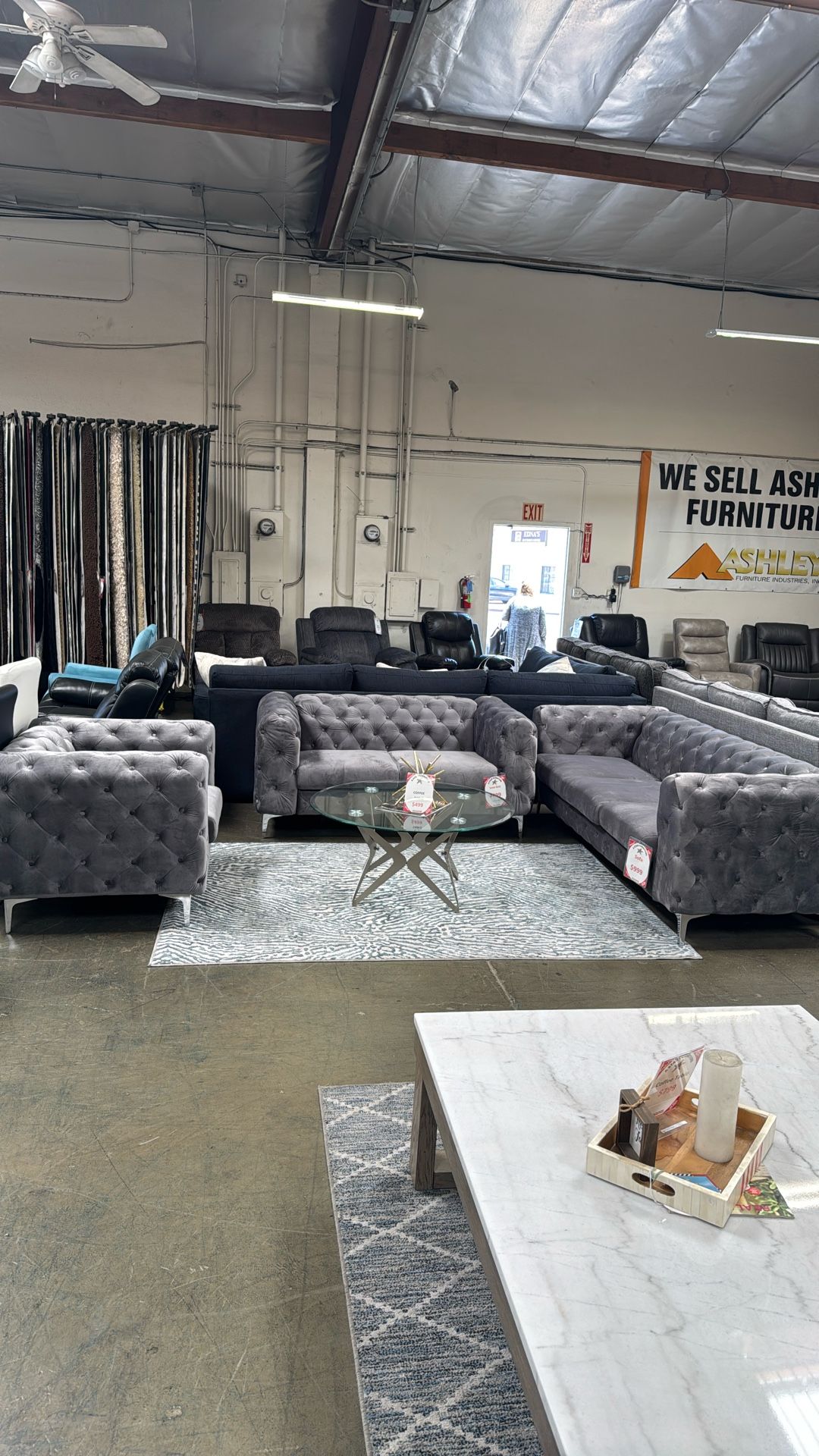 3 Piece Tufted Sofa Loveseat and Chair Set