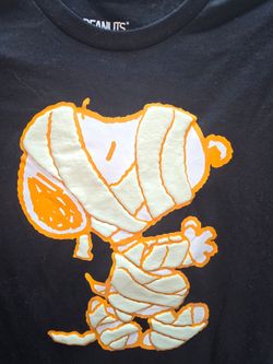 Peanuts Snoopy Mummy Halloween Graphic T-Shirt Men's XS