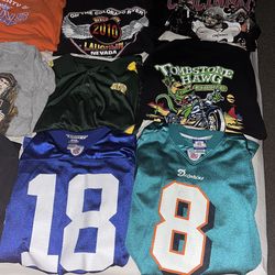 Vintage clothes/ jerseys/ graphic tees. Let me know on prices and sizes and we can also do bundles