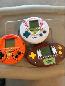 Set of 3 ESPN Handheld Video Games Baseball, Football, Basketball