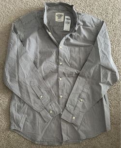 NWT Old Navy Men's Long-Sleeve Button-Down Poplin Shirt - Size Small (S) - Blue/White Stripe