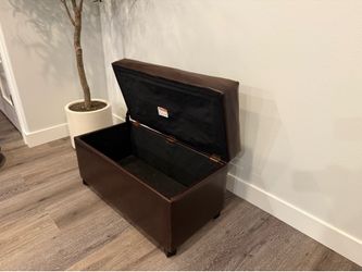 Brown storage Ottoman Bench great for shoes