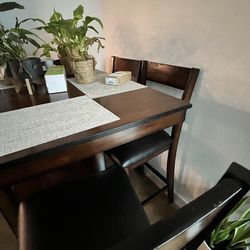 Wood table with 4 chairs