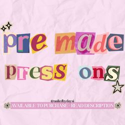 Pre Made Press On Nail Sets