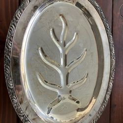 Antique FB Rogers Silver Co 1883 #4504 Silver Plated Meat Serving Tray