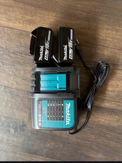 Makita 18V LXT Lithium-Ion High Capacity Battery Pack 4.0Ah with Fuel Gauge (2-Pack) and charger        Price is firm $120