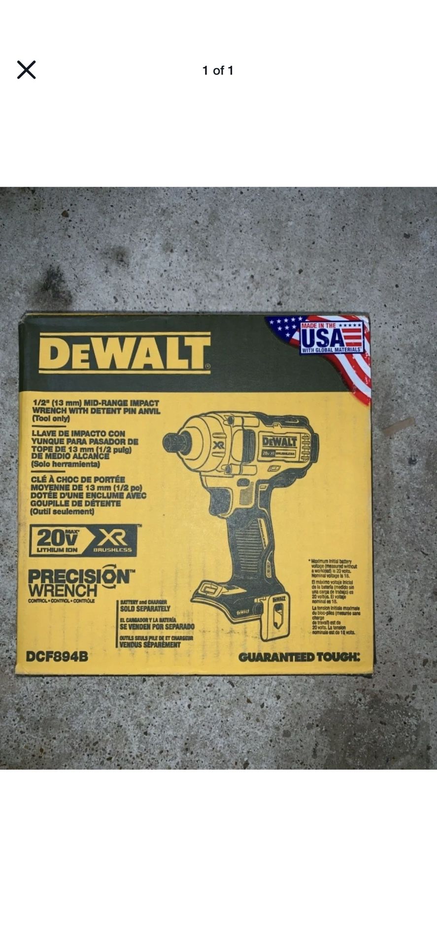 DEWALT DCF894B 1/2" M Cordless Impact Wrench.