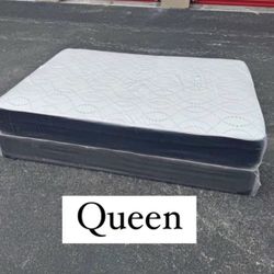 NEW QUEEN SIZE MATTRESS AND BOX SPRING - 2PC 