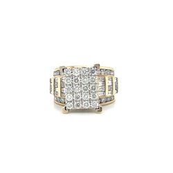 14kt Gold Diamond Ring With 4 Rows Of Diamonds Size 7 1/2 11.80grams 166797 1