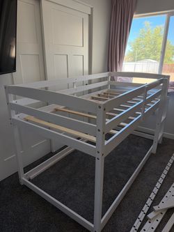 White Twin Loft/Bunk Bed Frame