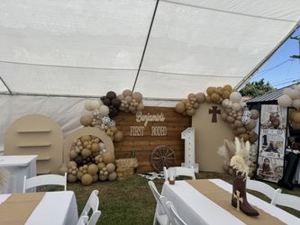 Balloon Decorations, Chairs, Tables, Tent