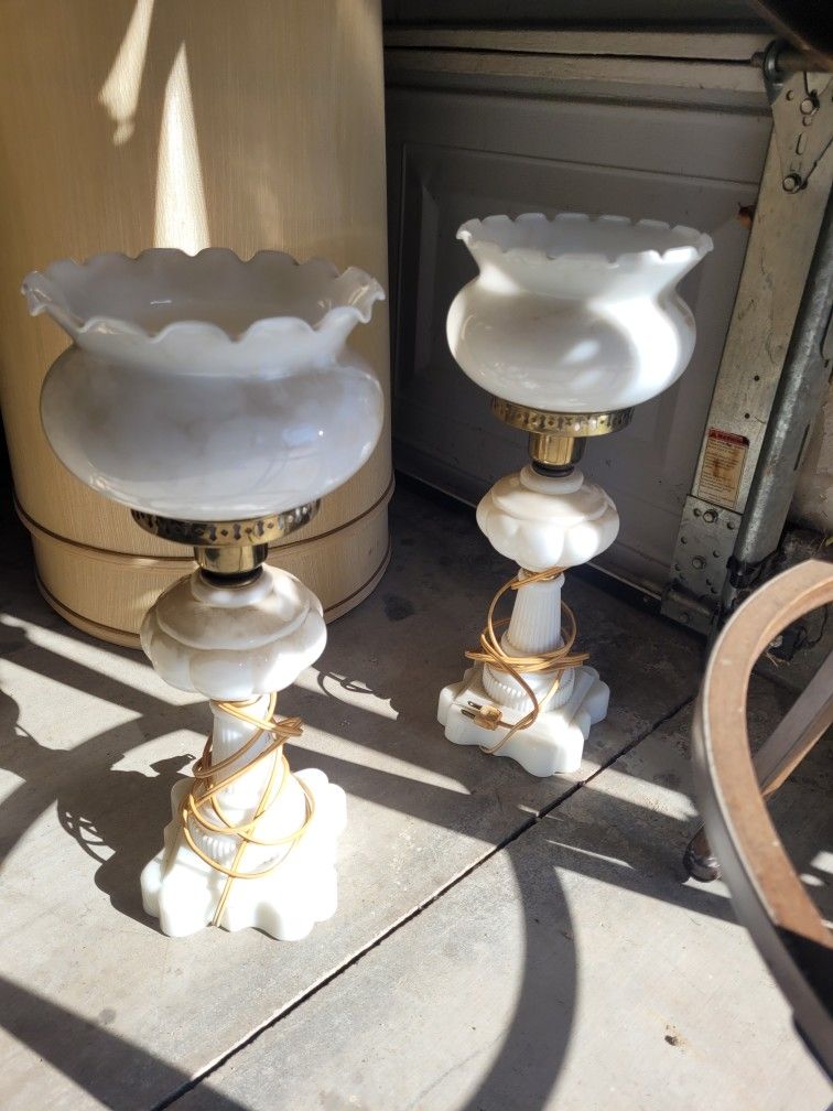 vintage milk lamps