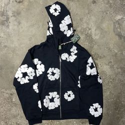 Denim Tears Cotton Wreath Zip Hoodie – Black (Size M)
