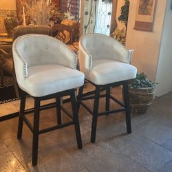 Pair Of Tufted  Bar Stools 