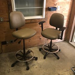Bar Height Adjustable Rolling Office Lab Chairs ($70 Each)