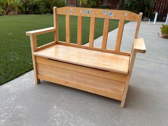 Vintage Children’s Wooden Small Storage Bench.