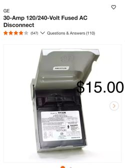 GE 30-Amp 120/240-Volt Fused AC Disconnect
