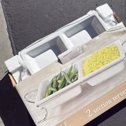 Simple dining 2 section server with stand