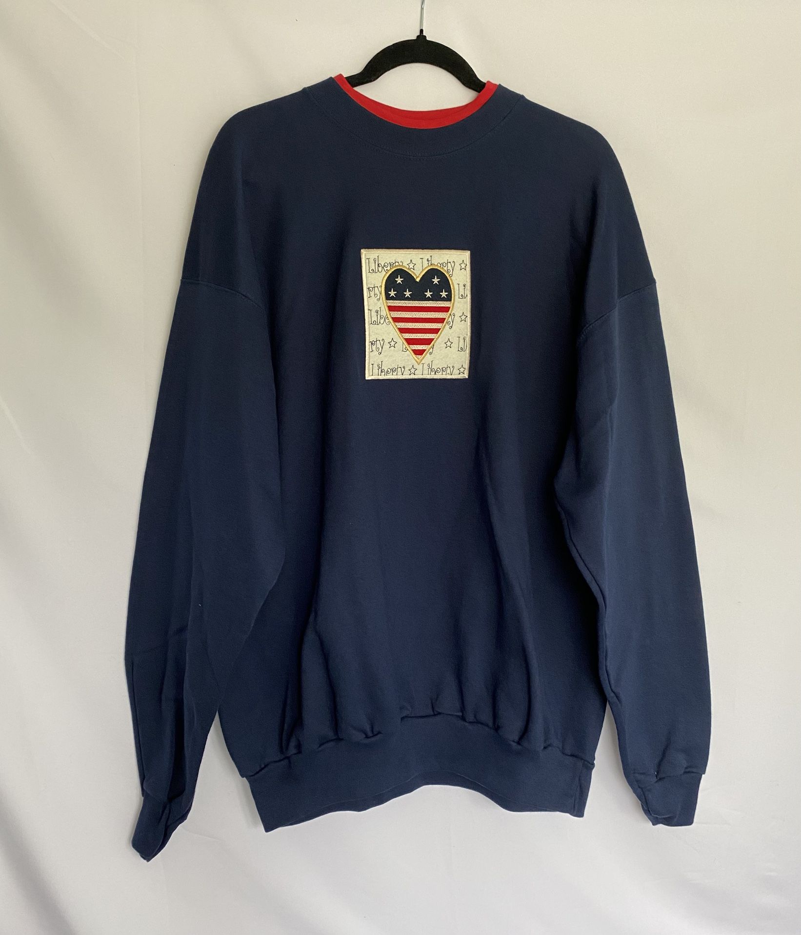 Vintage M&C Energy Sportswear Liberty American Flag USA Sweatshirt Women’s Sz 1X