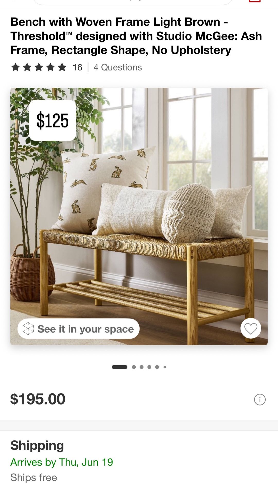 Threshold Bench Woven