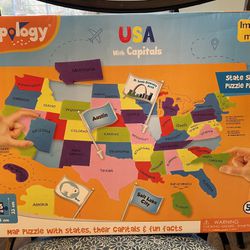 Map Puzzle With States & Capitals $7