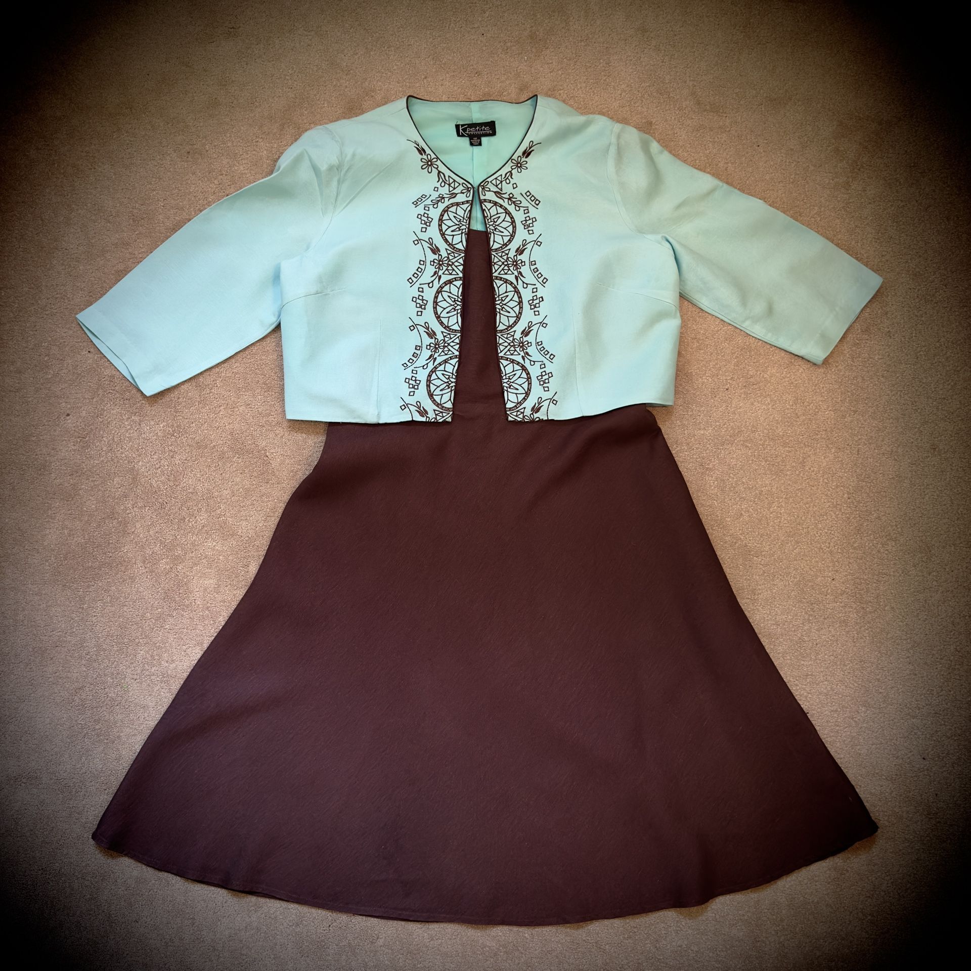(#152) Women’s K Petite Collection Dress and Jacket Set