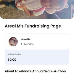 Walkathon Fundraiser She Trying Raise Money For Her School
