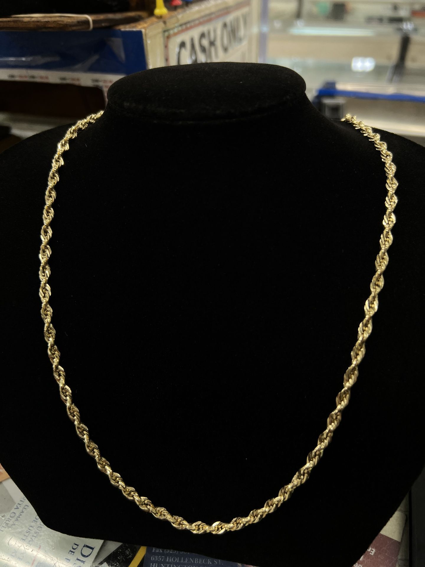 $740 Rope Hollow Yellow Gold Chain